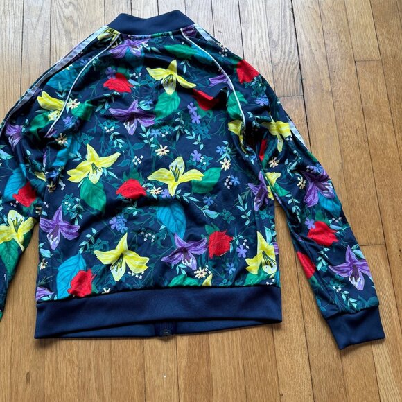 Adidas Size M Multicolor Blossom Of Life Floral Graphic Full Zip Track Jacket - Picture 14 of 15
